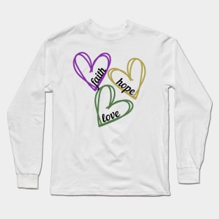 faith hope love hearts Long Sleeve T-Shirt